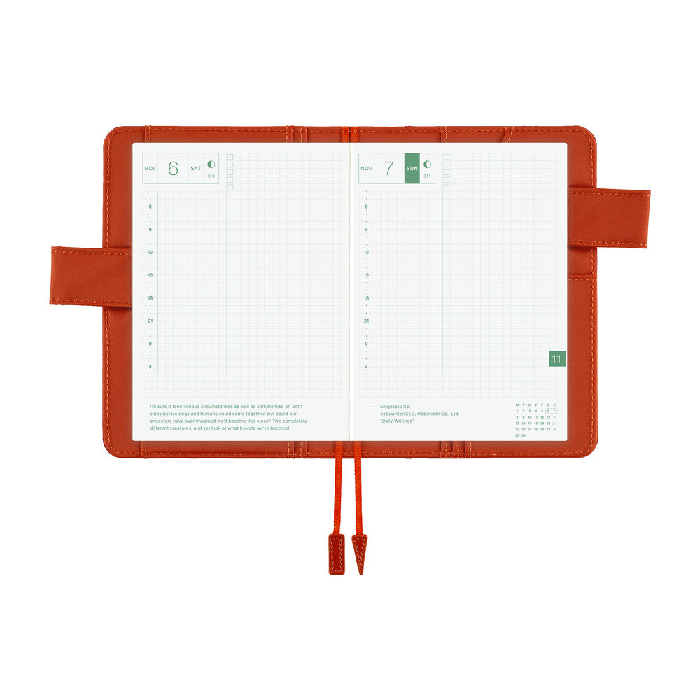 Hobonichi Techo A6 Original Cover | Colors: Bordeaux Teracotta