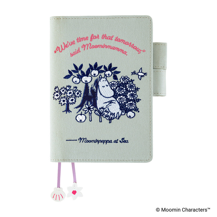 Hobonichi Techo A6 Original Cover | Moomin: My Yard (Pale Mint)