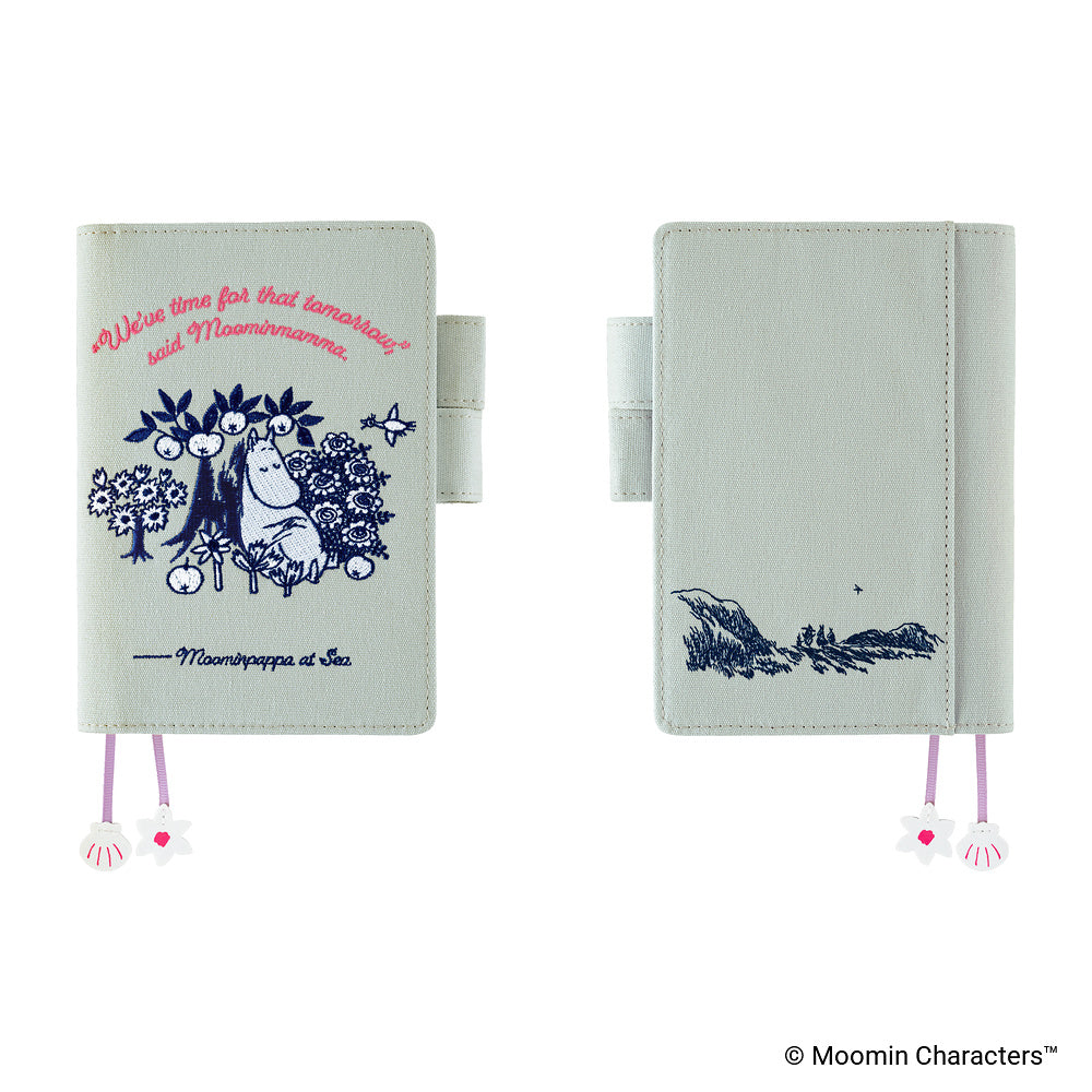 Hobonichi Techo A6 Original Cover | Moomin: My Yard (Pale Mint)