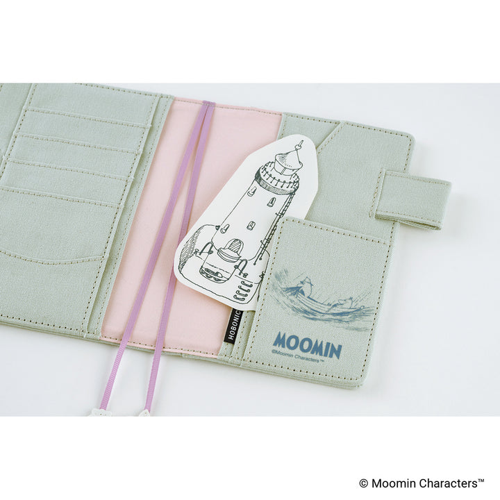 Hobonichi Techo A6 Original Cover | Moomin: My Yard (Pale Mint)
