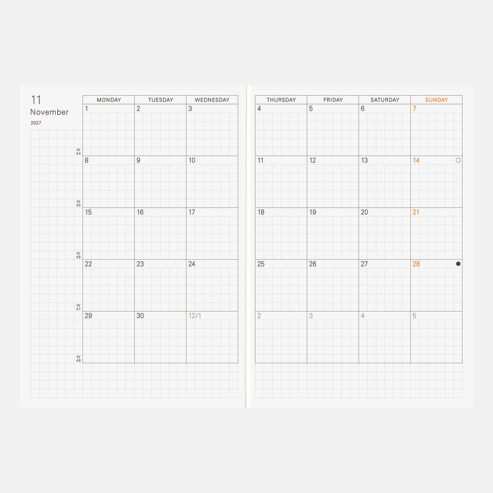 Hobonichi Techo 2027 A6 English Planner Book | Book Only
