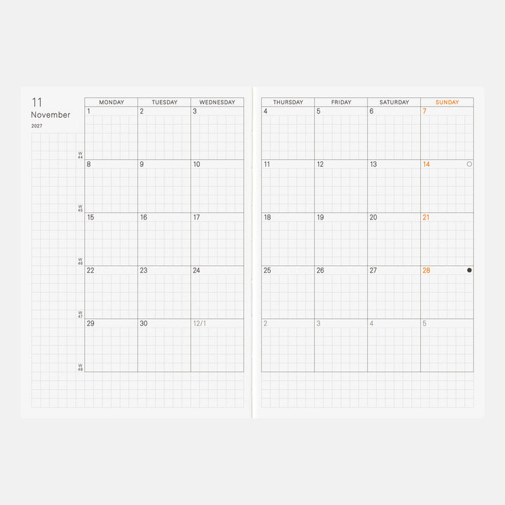 Hobonichi Techo 2027 A6 English Planner Book | Book Only