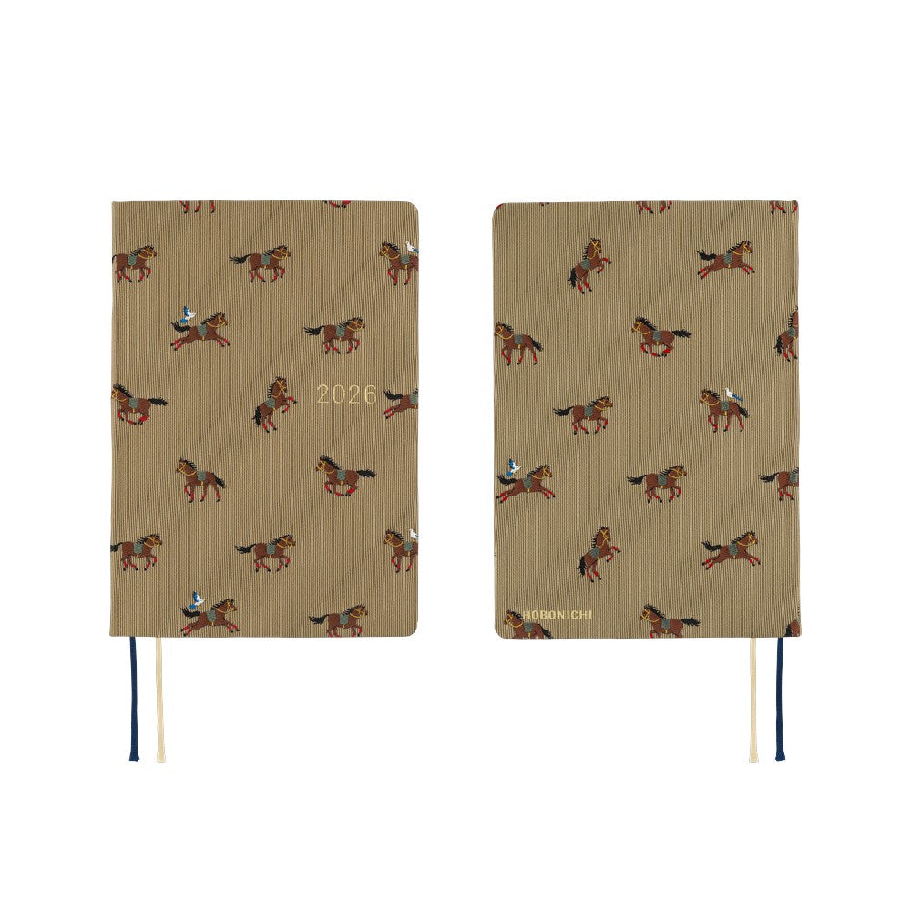 Hobonichi Techo 2026 A6 HON Planner | Bow & Tie: Galloping Horses | English