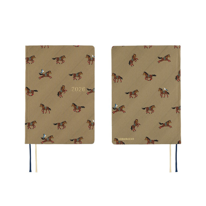 Hobonichi Techo 2026 A6 HON Planner | Bow & Tie: Galloping Horses | English