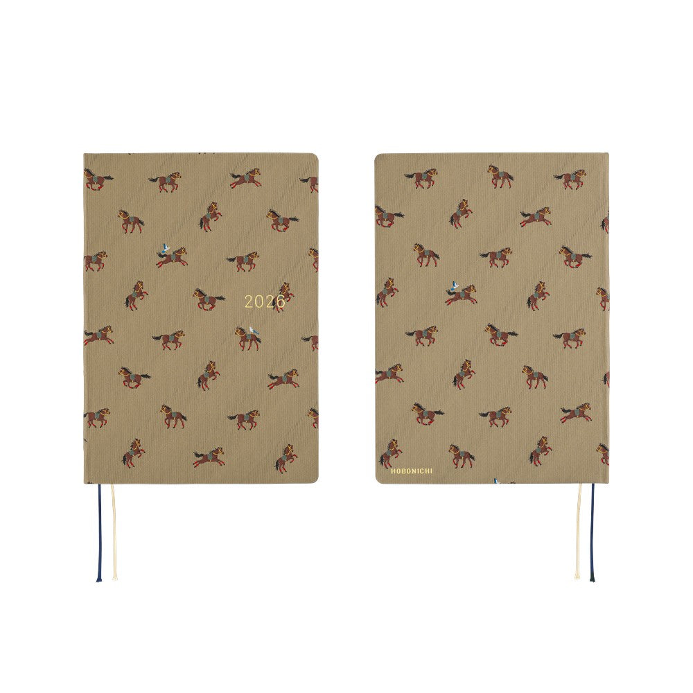 Hobonichi Techo 2026 A5 HON Planner | Bow & Tie: Galloping Horses | English