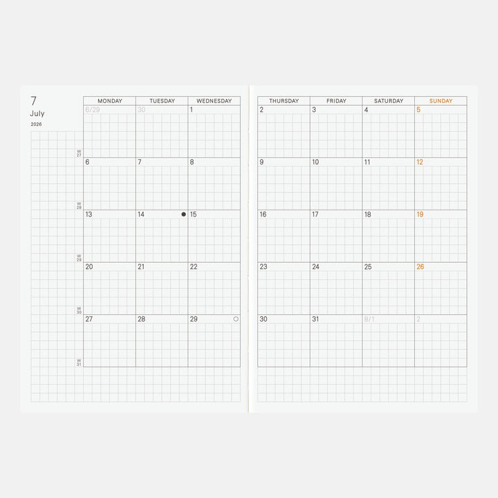 Hobonichi Techo 2026 A6 English Planner Book | Book Only