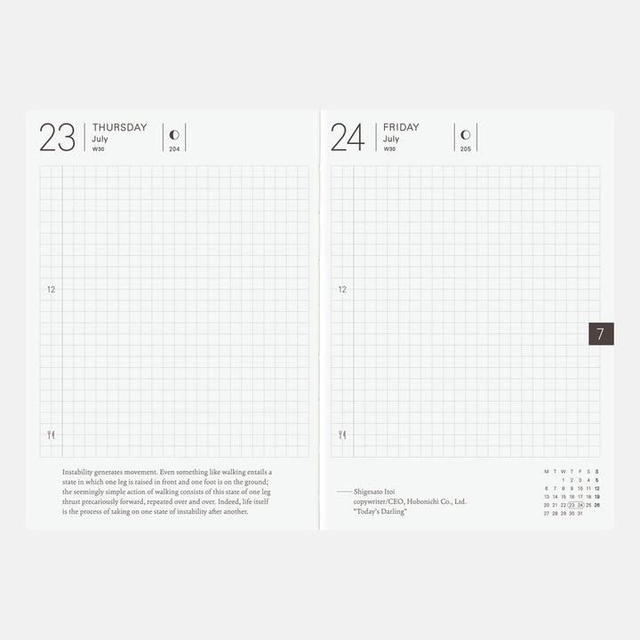 Hobonichi Techo 2026 A6 English Planner Book | Book Only
