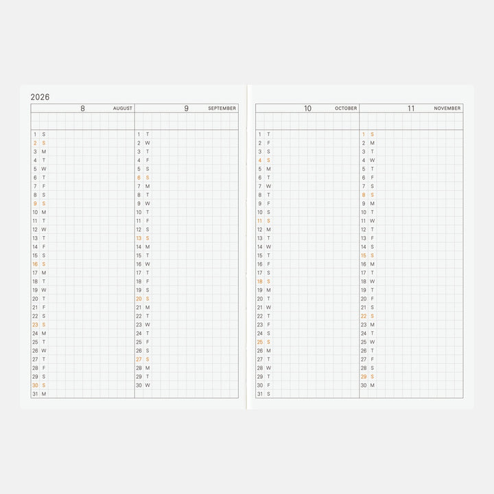 Hobonichi Techo 2026 A6 English Planner Book | Book Only