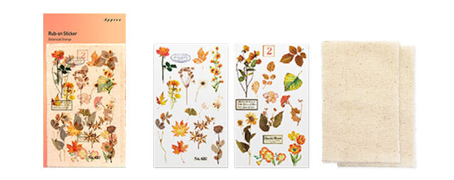 Botanical Orange Rub-On Stickers