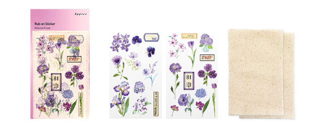 Botanical Purple Rub-On Stickers