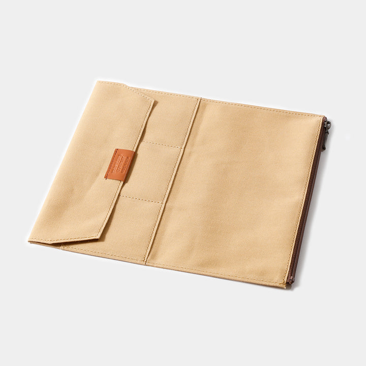 TRAVELER'S notebook Cotton Zipper Case | Regular Size | Beige