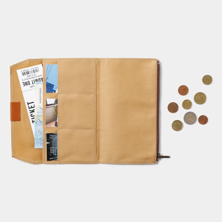 TRAVELER'S notebook Cotton Zipper Case | Regular Size | Beige