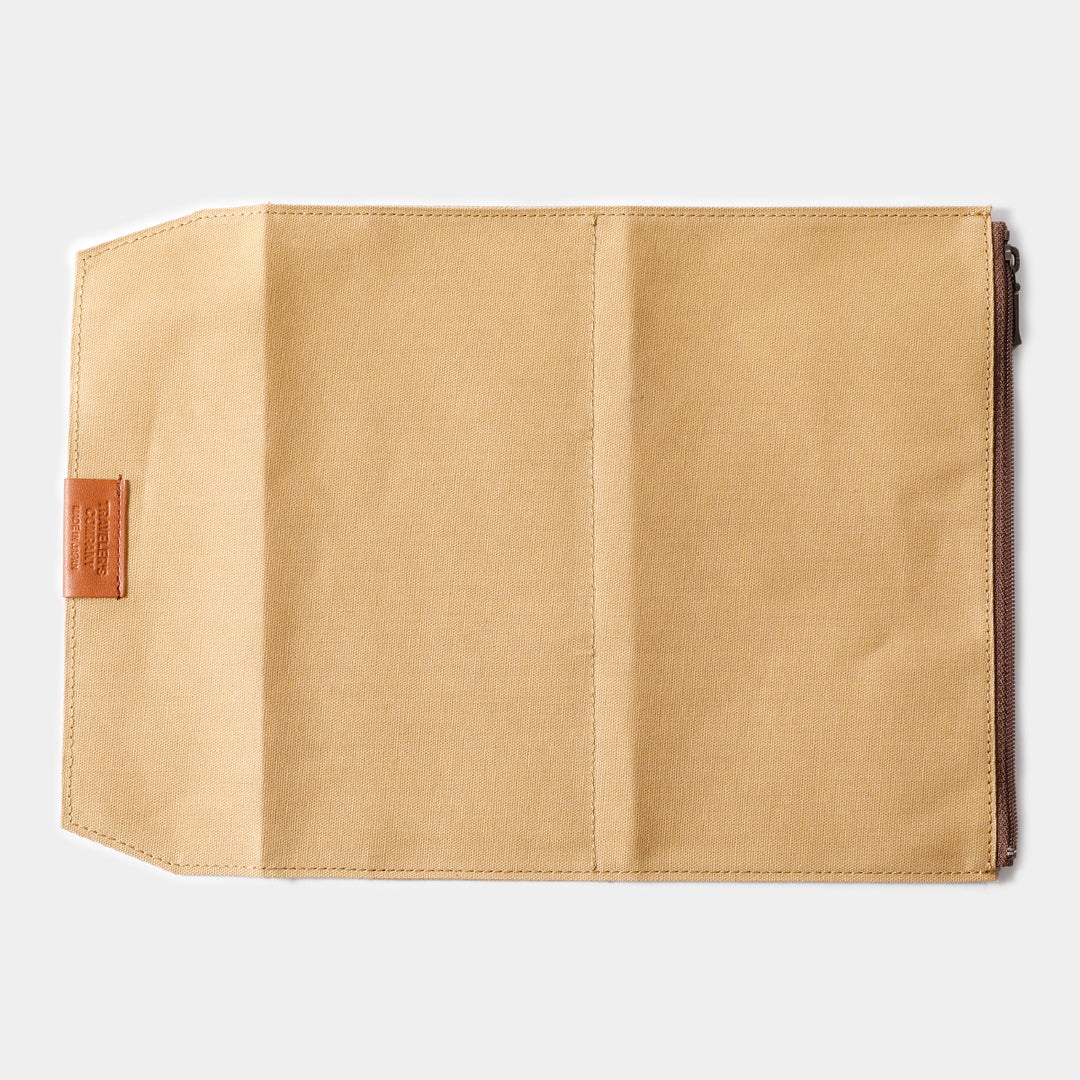 TRAVELER'S notebook Cotton Zipper Case | Regular Size | Beige