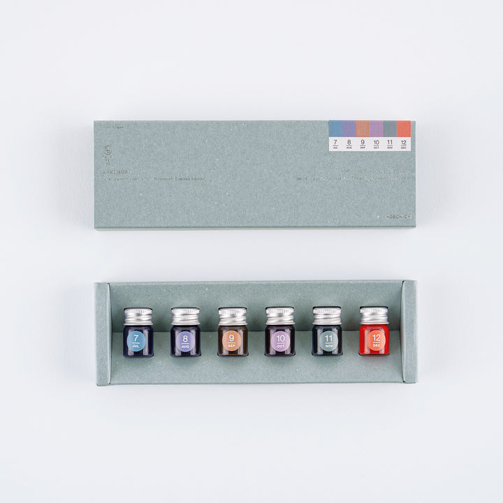 Kakimori x TSUKI no IRO: Mini Ink Bottle Set (Jul-Dec) | Hobonichi Exclusive Edition