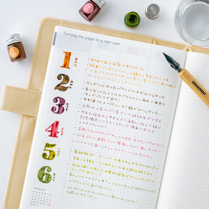Kakimori x TSUKI no IRO: Mini Ink Bottle Set (Jan-Jun) | Hobonichi Exclusive Edition