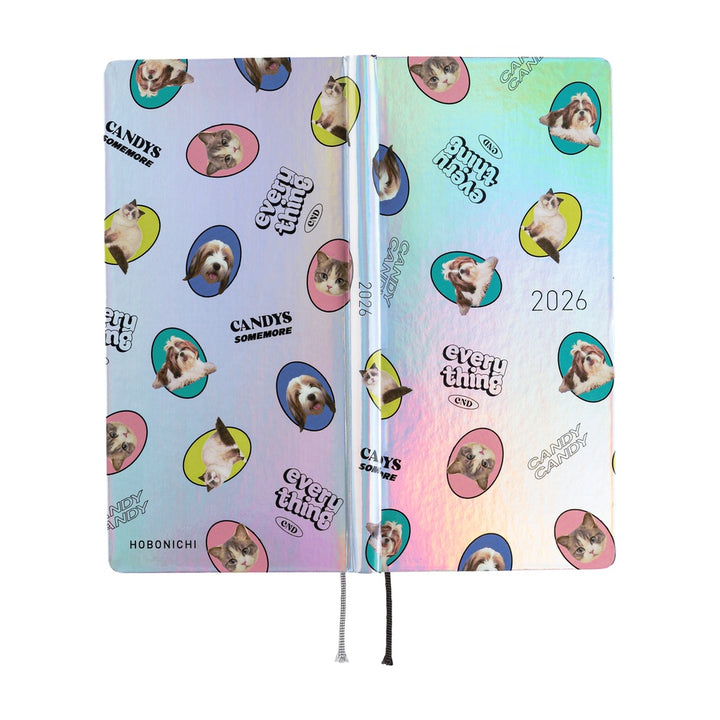 Hobonichi Techo 2026 Weeks Planner | Candy Stripper: Random Dog & Cat (Aurora) | English