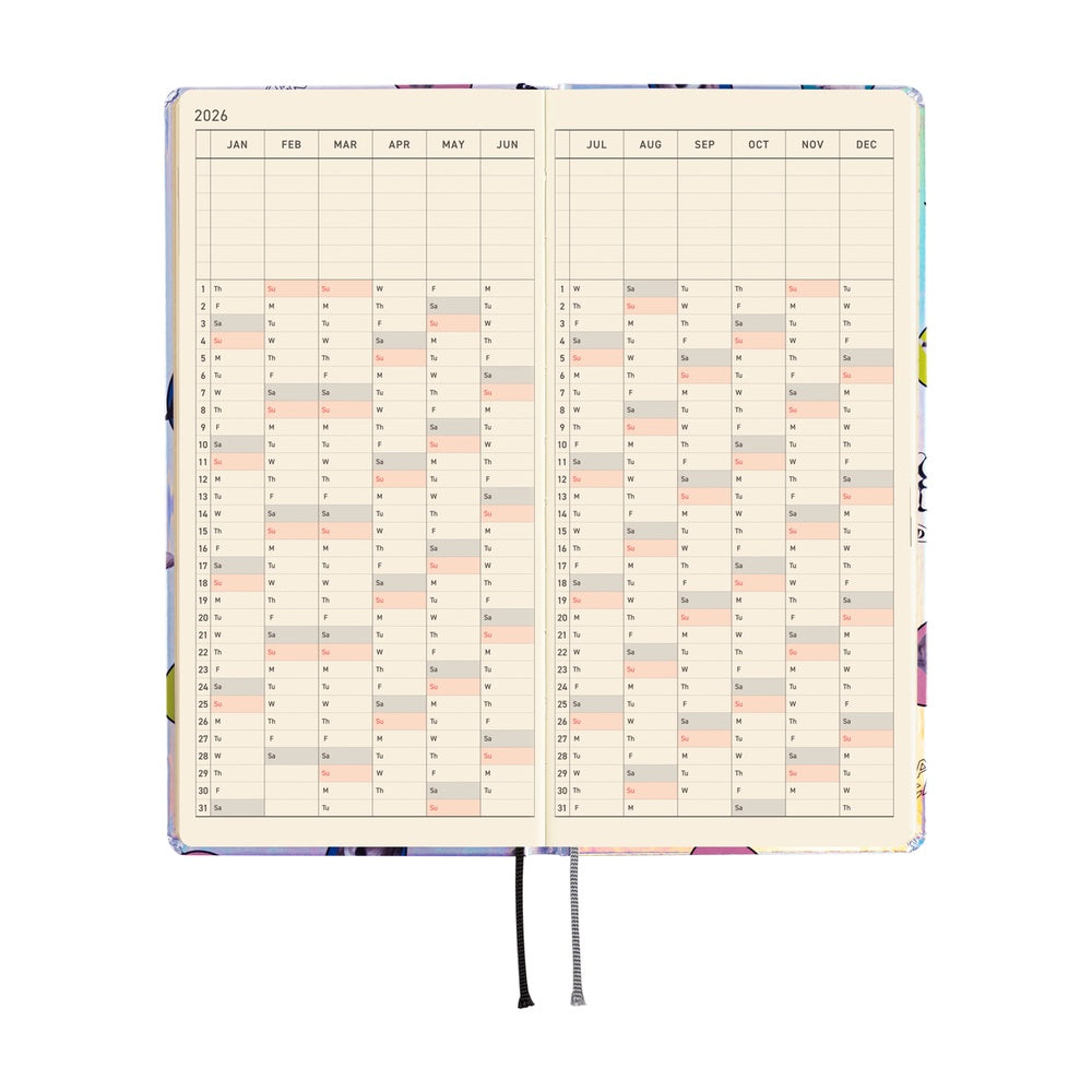 Hobonichi Techo 2026 Weeks Planner | Candy Stripper: Random Dog & Cat (Aurora) | English