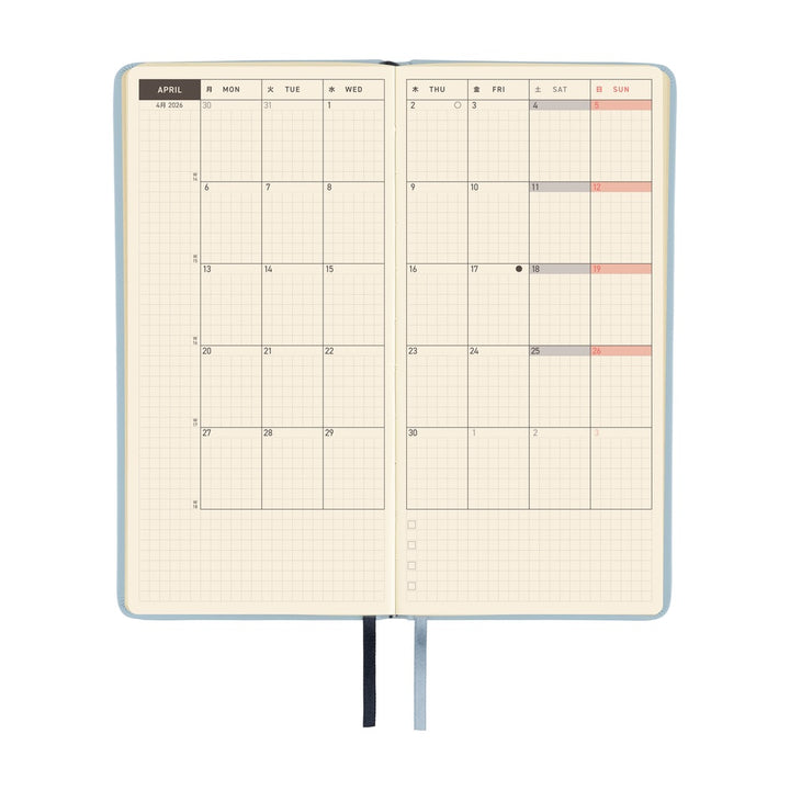 Hobonichi Techo 2026 Weeks Planner | Leather: Snow Blue | English