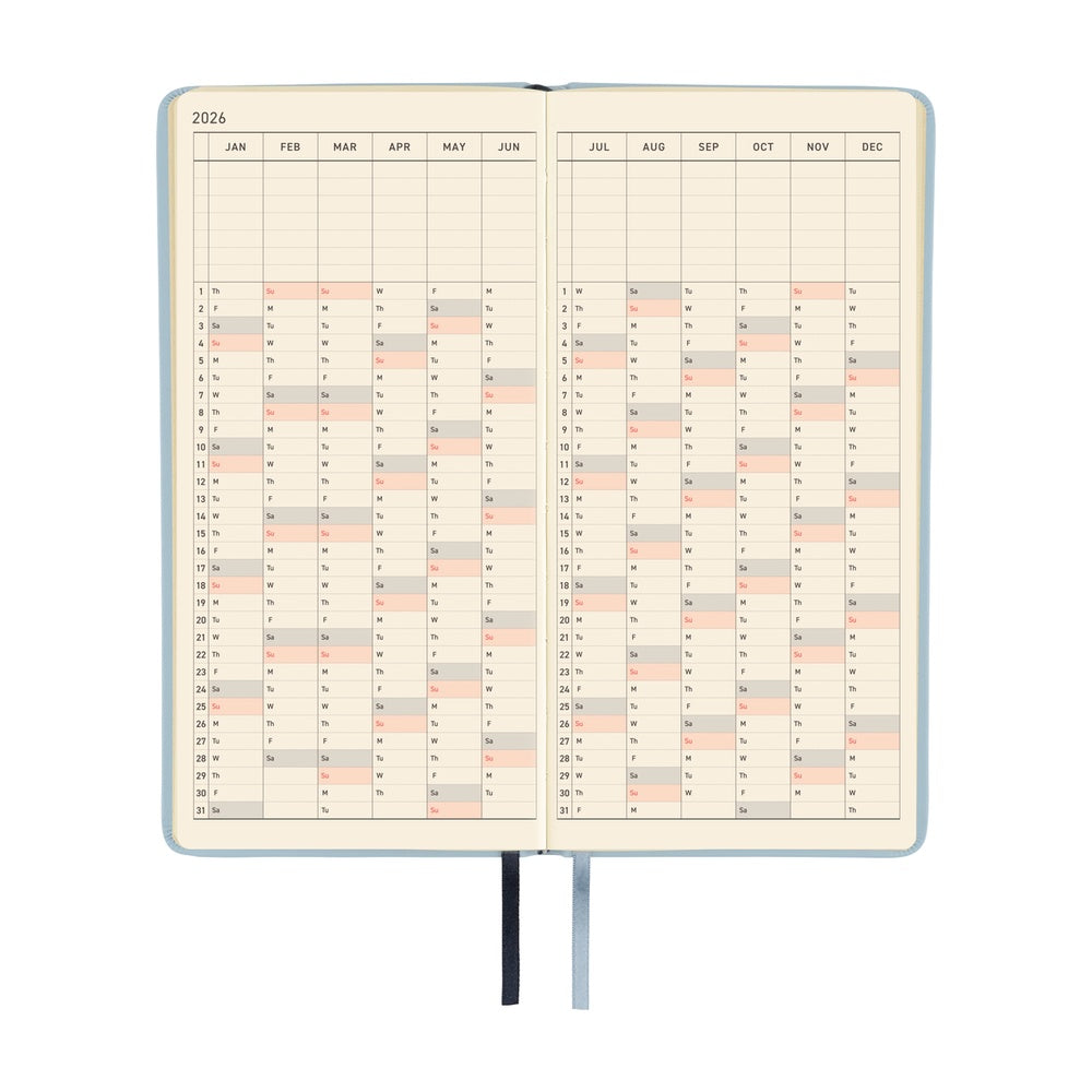 Hobonichi Techo 2026 Weeks Planner | Leather: Snow Blue | English