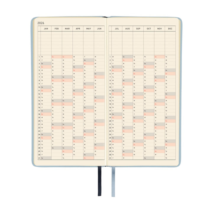 Hobonichi Techo 2026 Weeks Planner | Leather: Snow Blue | English