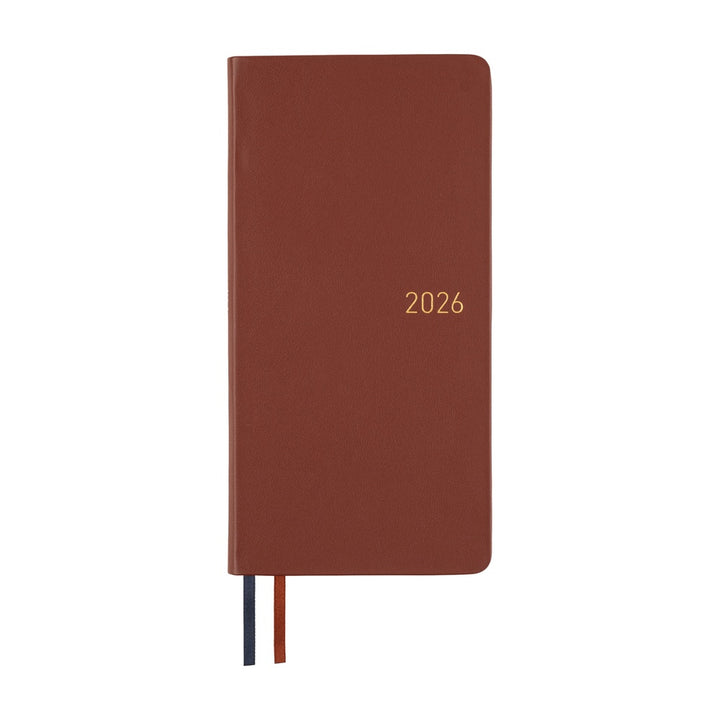 Hobonichi Techo 2026 Weeks Planner | Leather: Wine Brown | English