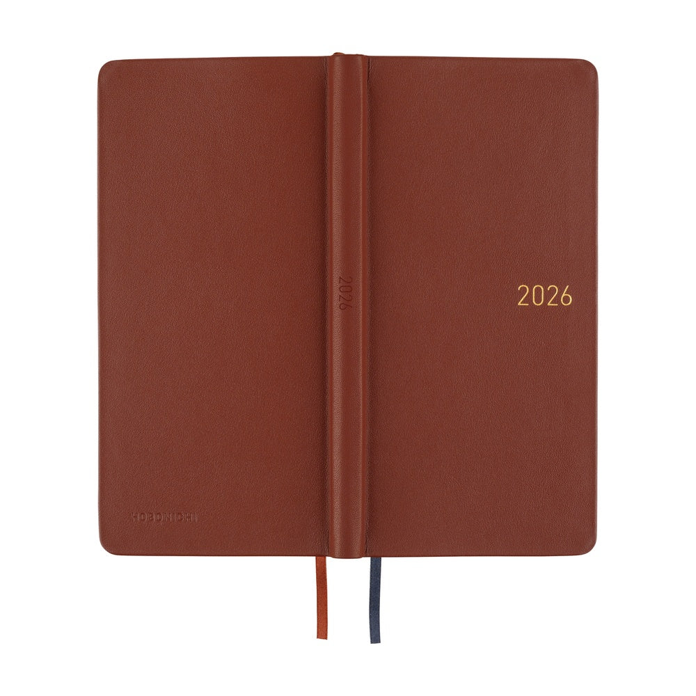 Hobonichi Techo 2026 Weeks Planner | Leather: Wine Brown | English