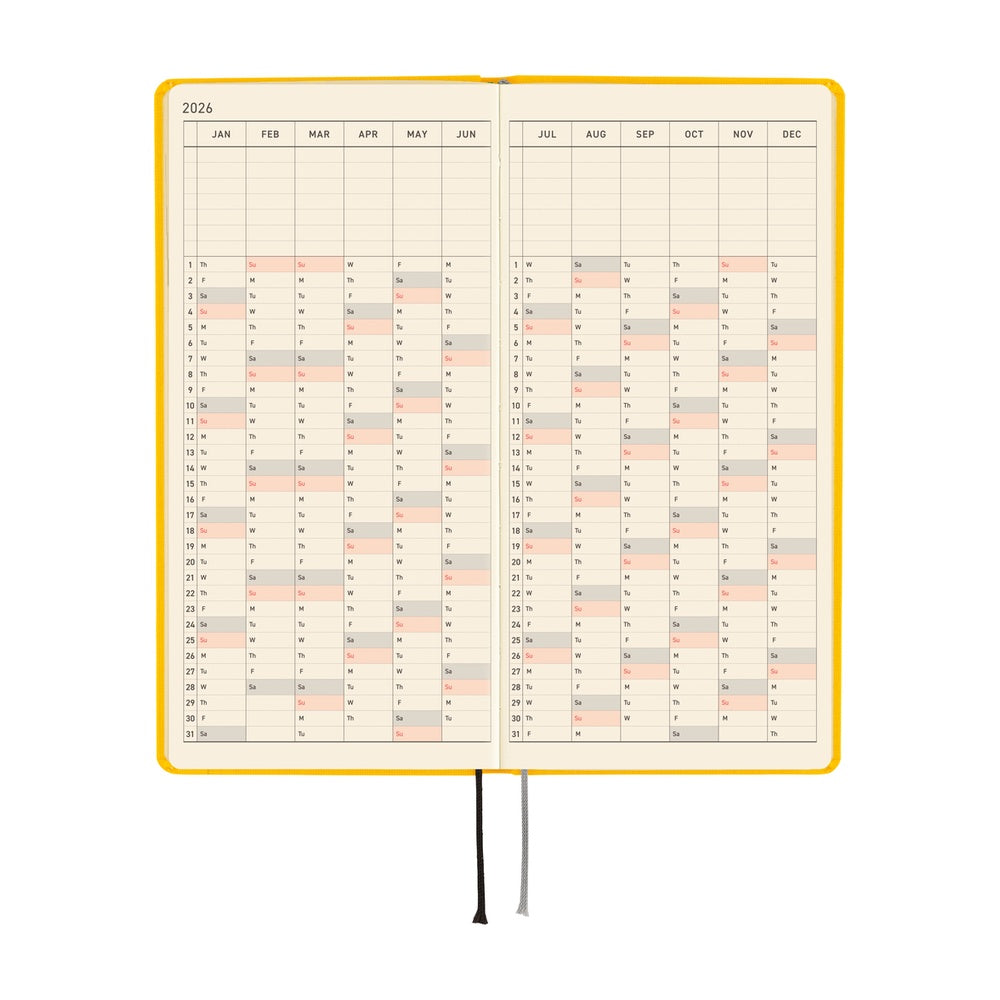 Hobonichi Techo 2026 Weeks Planner | Colors: Full Moon Yellow | English