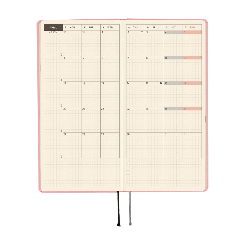 Hobonichi Techo 2026 APRIL Start Weeks Planner | Colors: Strawberry Milk | Japanese