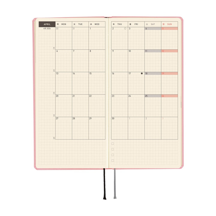 Hobonichi Techo 2026 APRIL Start Weeks Planner | Colors: Strawberry Milk | Japanese