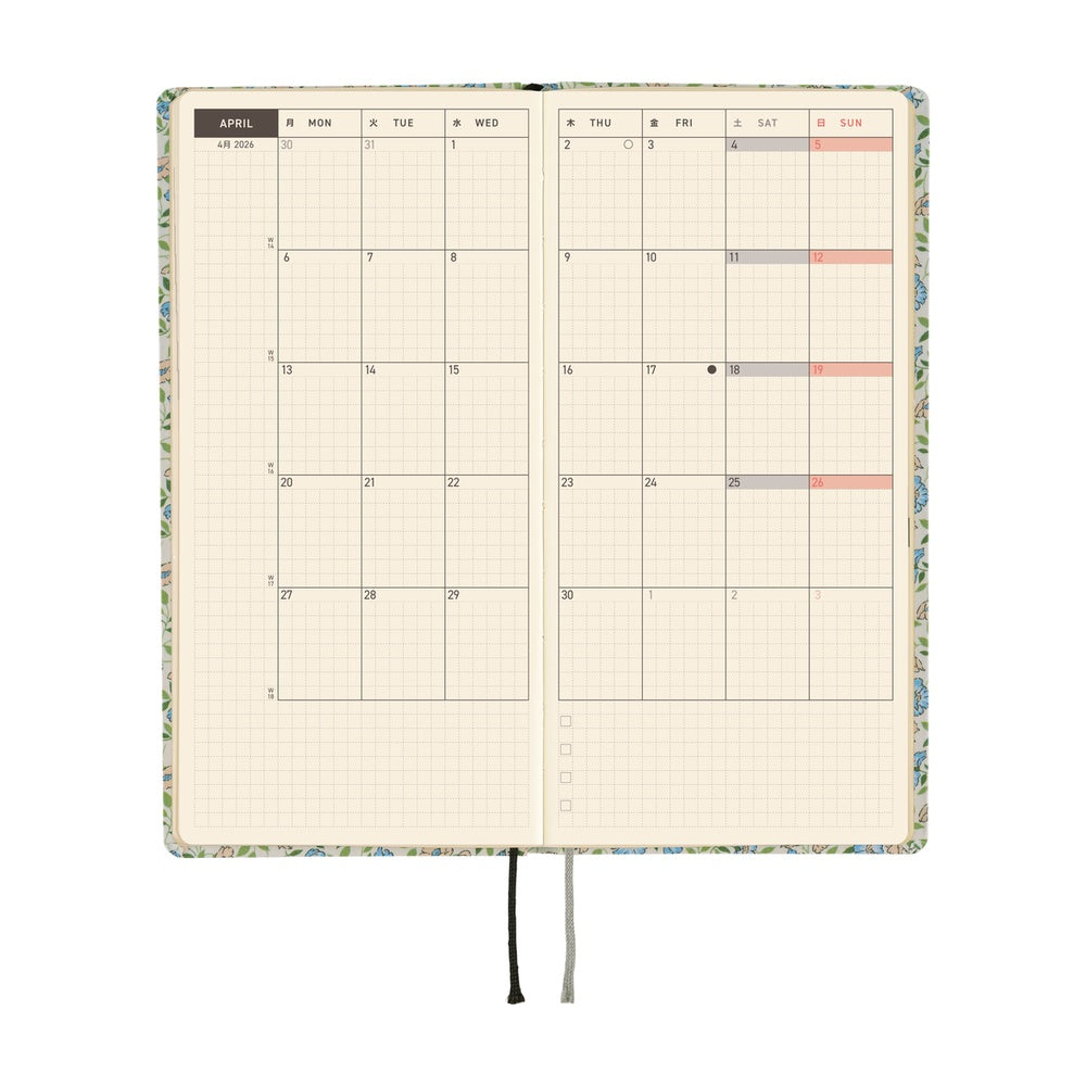 Hobonichi Techo 2026 Weeks Planner | Liberty Fabrics: Sasha Kiora | English