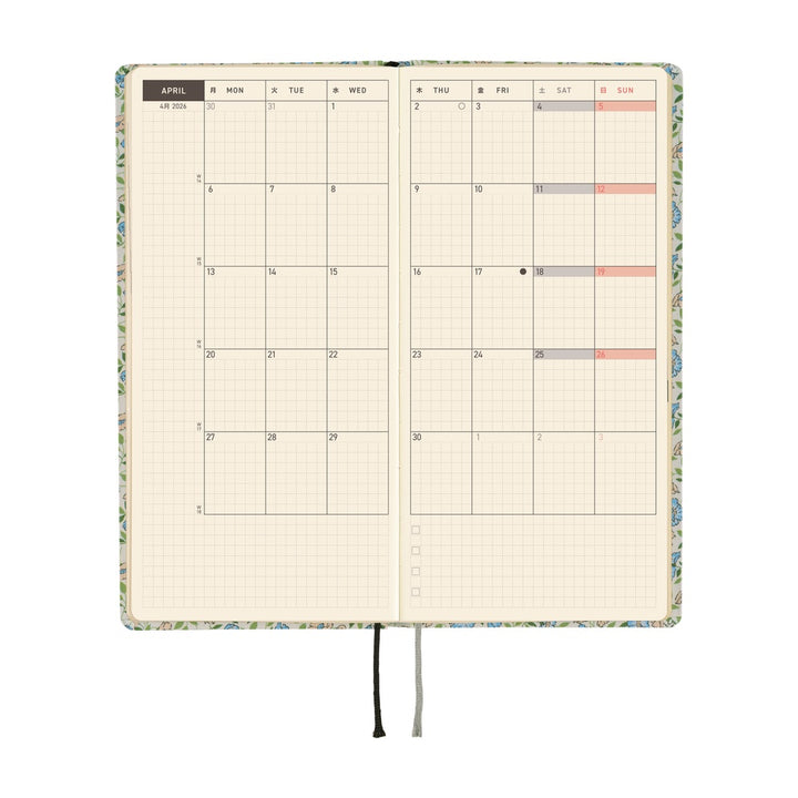 Hobonichi Techo 2026 Weeks Planner | Liberty Fabrics: Sasha Kiora | English