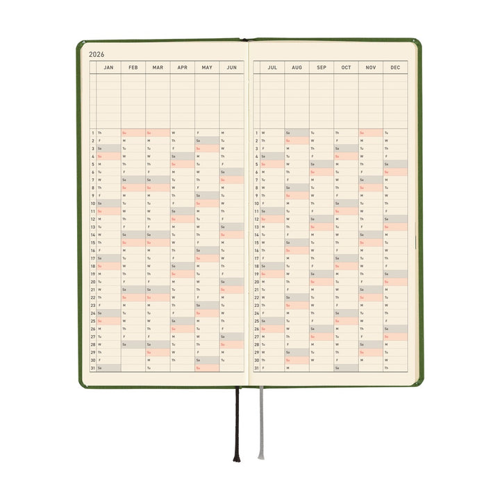 Hobonichi Techo 2026 Weeks MEGA Planner | Colors: Antique Green | English
