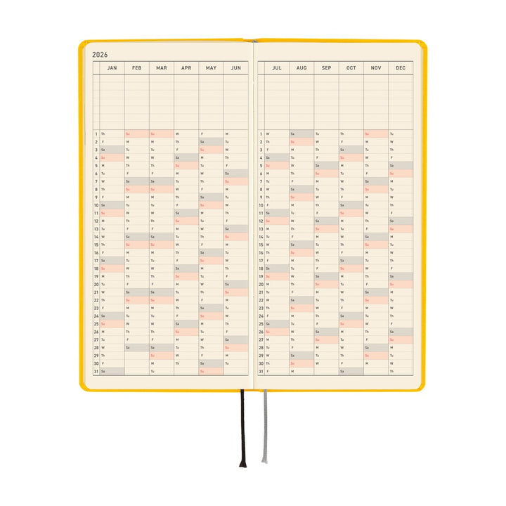 Hobonichi Techo 2026 Weeks MEGA Planner | Colors: Full Moon Yellow | English