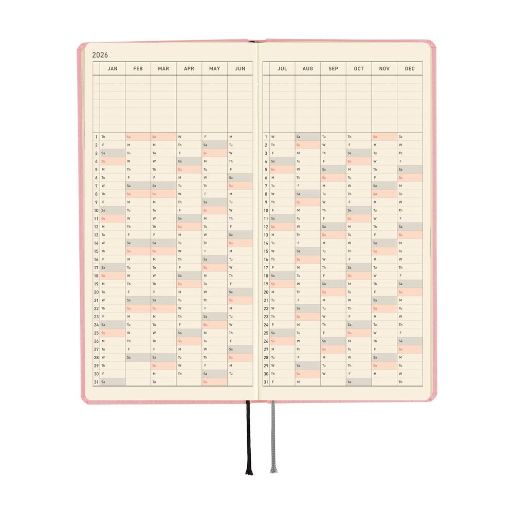 Hobonichi Techo 2026 Weeks MEGA Planner | Colors: Strawberry Milk | English