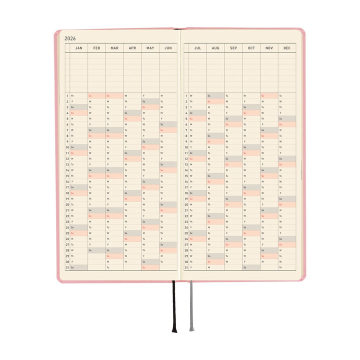 Hobonichi Techo 2026 Weeks MEGA Planner | Colors: Strawberry Milk | English