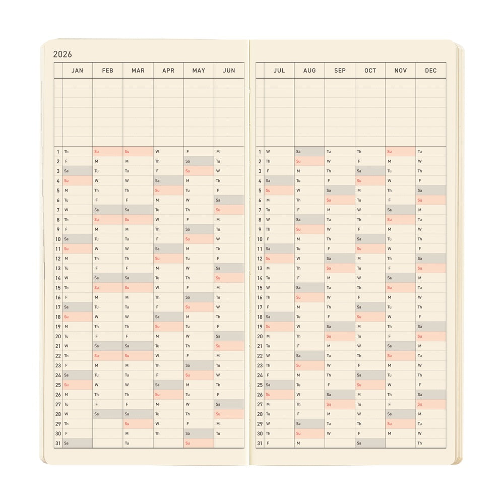 Hobonichi Techo 2026 Weeks MEGA Planner | Sneaker: Tomato Red | English