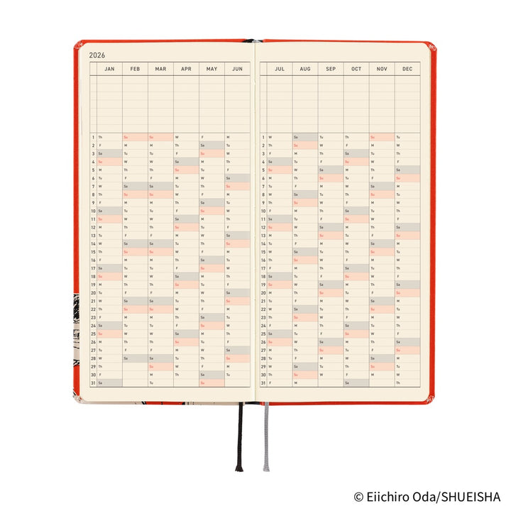 Hobonichi Techo 2026 APRIL Start Weeks Planner | ONE PIECE magazine: Straw Hat Luffy (Red) | Japanese