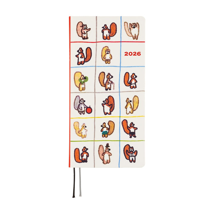 Hobonichi Techo 2026 Weeks Planner | 100%ORANGE: Squirrel’s Moving Day | English