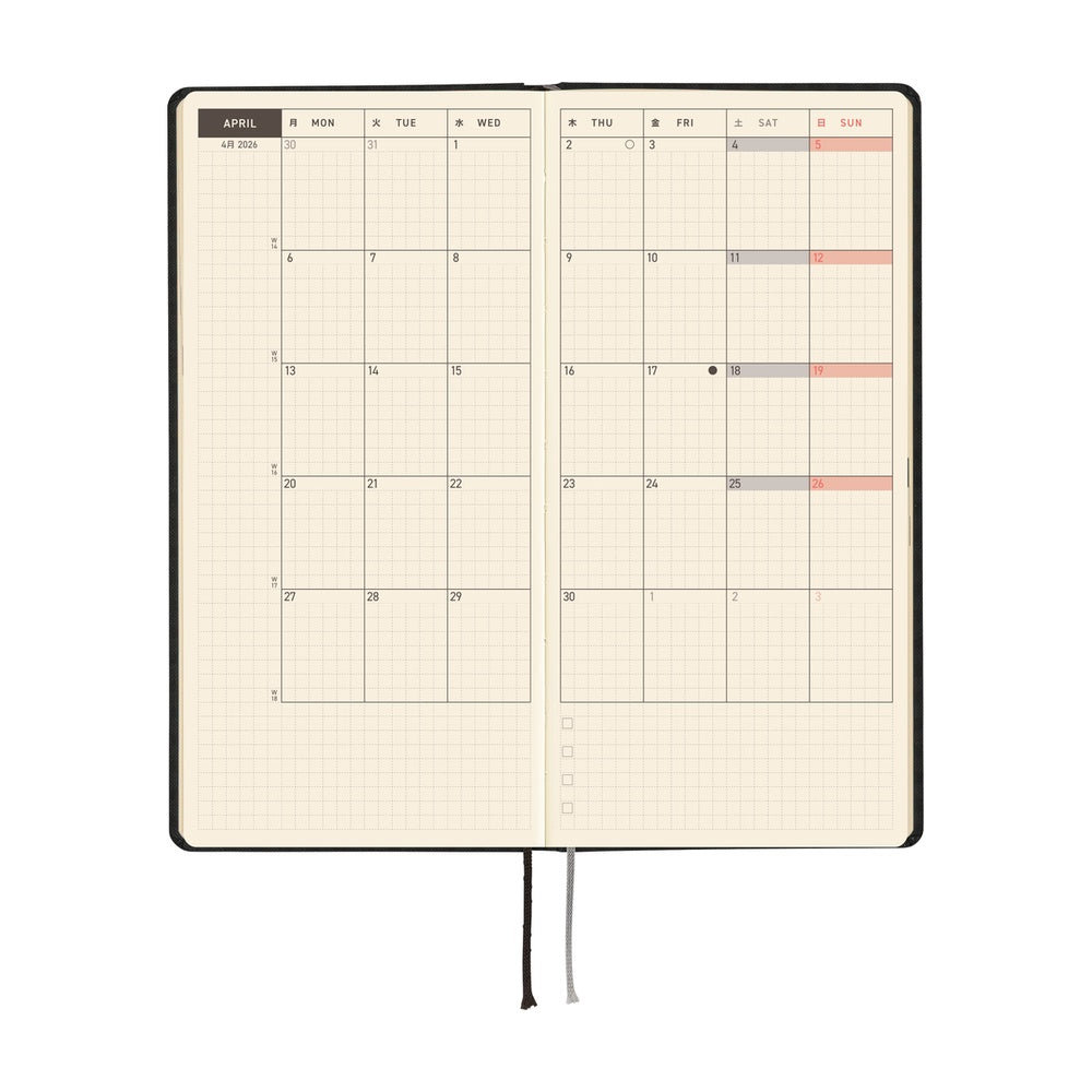 Hobonichi Techo 2026 Weeks Planner | Paper Series: Black Gingham | English