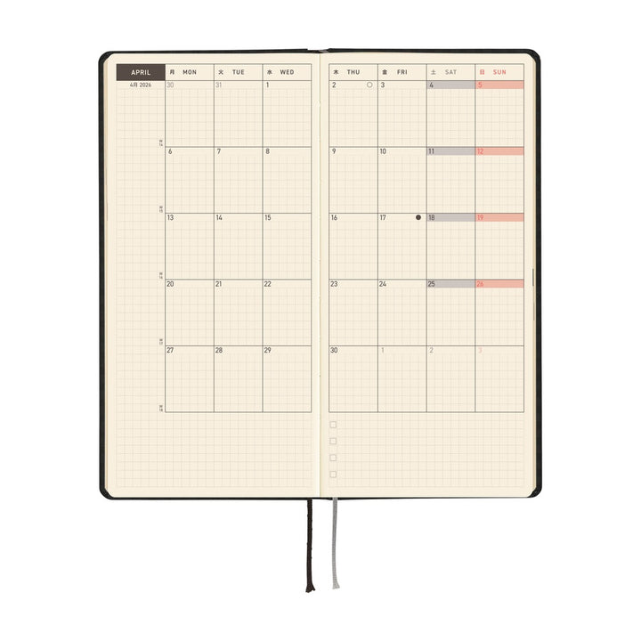 Hobonichi Techo 2026 Weeks Planner | Paper Series: Black Gingham | English