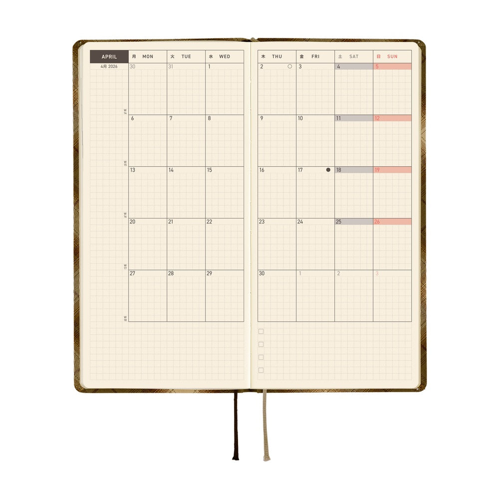 Hobonichi Techo 2026 Weeks Planner | Shirt Fabric: Foggy Plaid | English