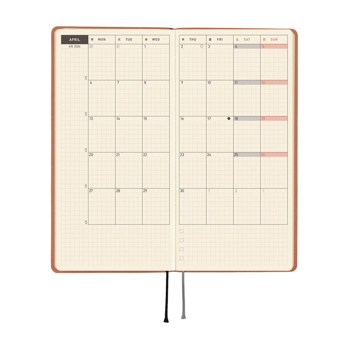 Hobonichi Techo 2026 Weeks Planner | Smooth: Milk Cocoa | English