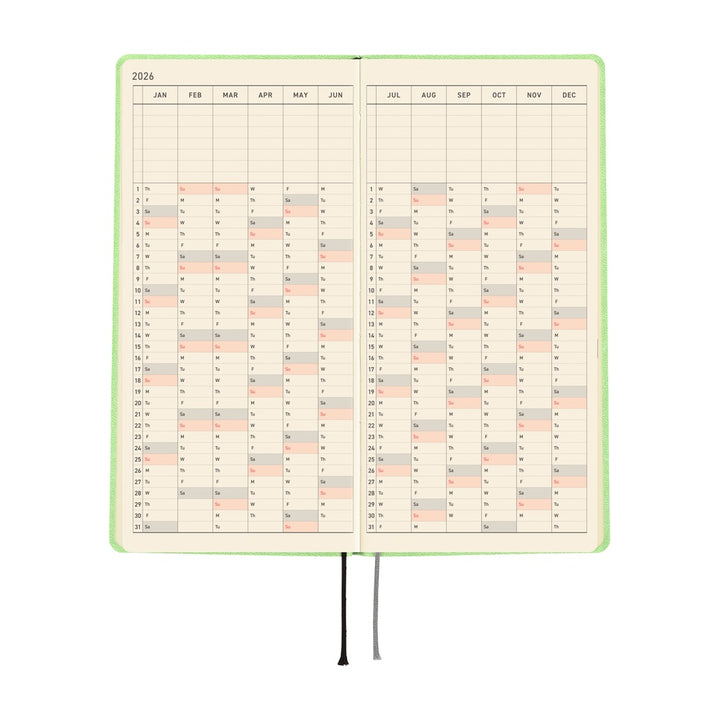 Hobonichi Techo 2026 Weeks Planner | Smooth: Melon Sorbet | English