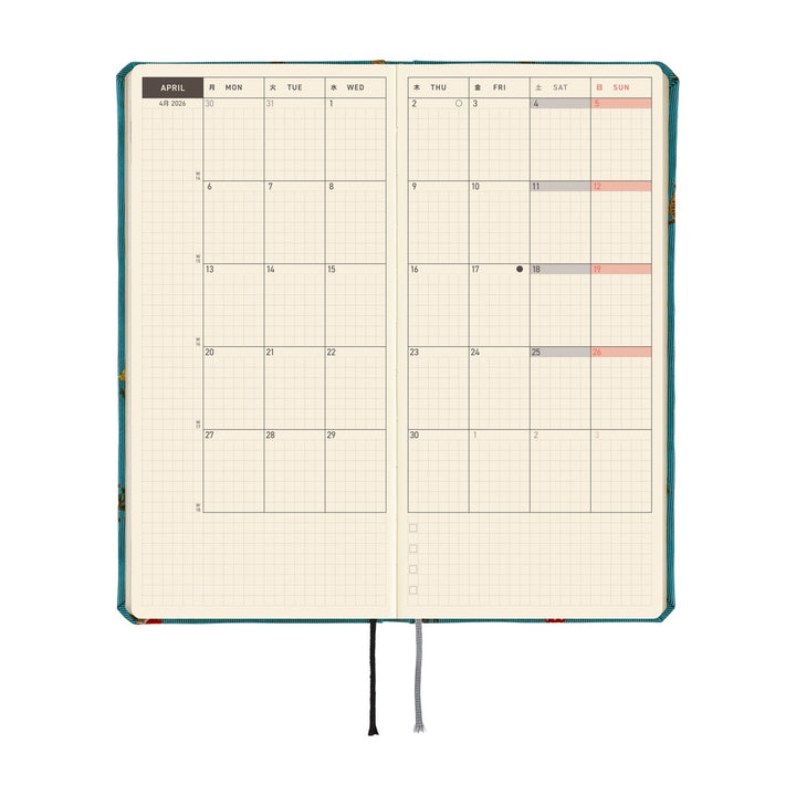 Hobonichi Techo 2026 APRIL Starts Week Planner | Bow & Tie: In the Forest | Japanese
