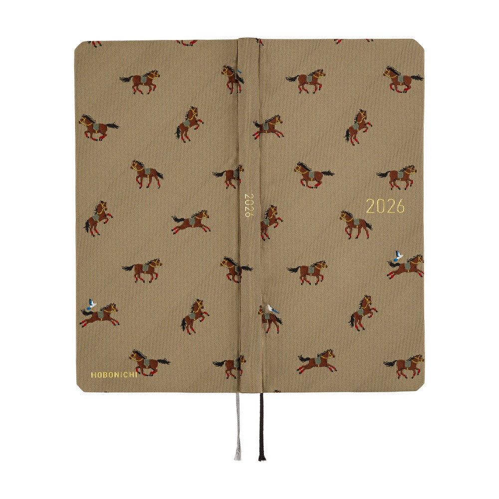 Hobonichi Techo 2026 Weeks Planner | Bow & Tie: Galloping Horses | English