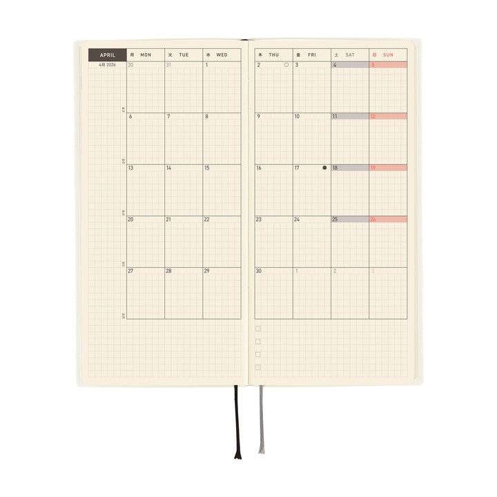 Hobonichi Techo 2026 Weeks Planner | White Line: Ivory | English