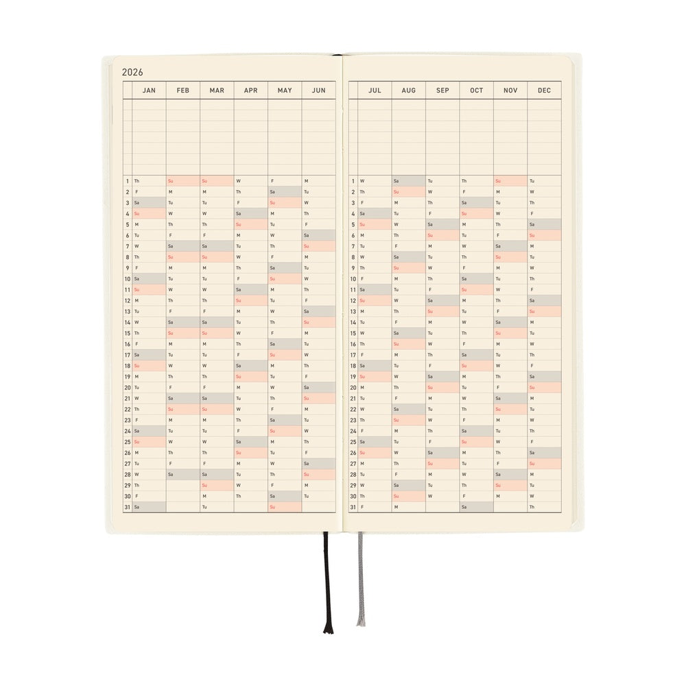 Hobonichi Techo 2026 Weeks Planner | White Line: Ivory | English