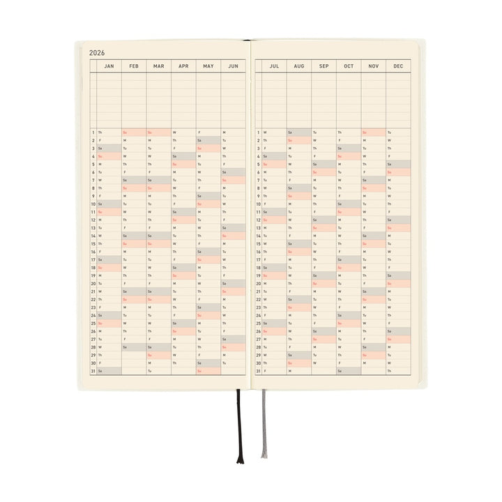 Hobonichi Techo 2026 Weeks Planner | White Line: Ivory | English