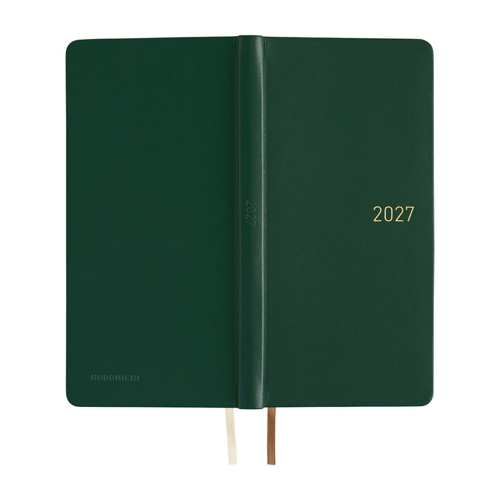 Hobonichi Techo 2027 Weeks Planner | Leather: Forest Green | English
