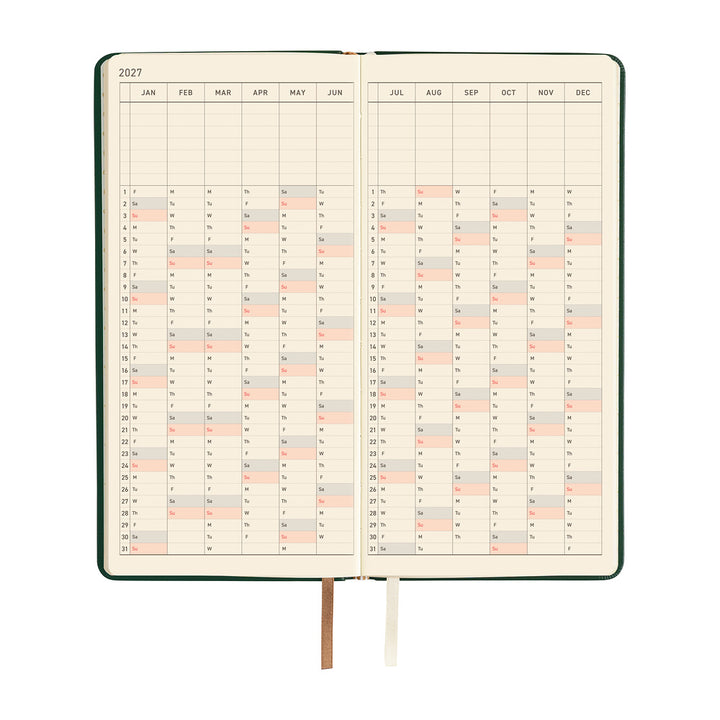 Hobonichi Techo 2027 Weeks Planner | Leather: Forest Green | English